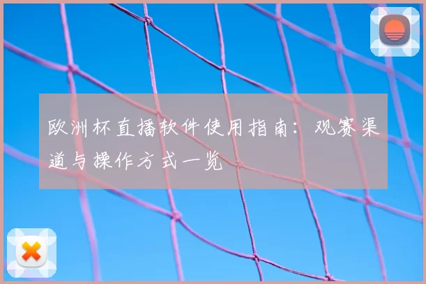 欧洲杯直播软件使用指南:观赛渠道与操作方式一览